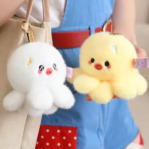 Simpatico portachiavi in peluche a forma di polpo, morbida bambola per borse e chiavi.