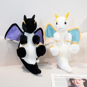 Cute Cartoon Dragon Plush Toy Stuffed Animal Soft Doll Children Companion Pillow Birthday Gift White Black
