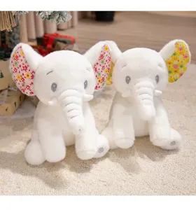 Cute glowing elephant plush toy, soft stuffed animal doll and soothing pillow for kids and girls.