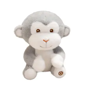 Cute glowing plush monkey toy soft stuffed animal sitting doll for kids companion gift