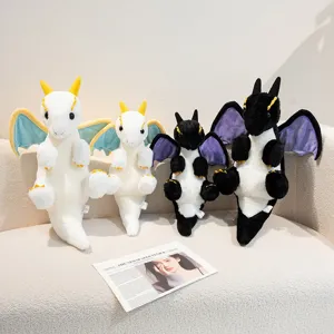 Cute fantasy dragon plush toys set, soft stuffed doll pillows for kids and room decor.