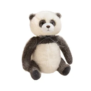 Adorable knitted panda plush toy sitting stuffed animal soft doll lovely kids gift