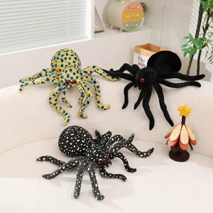 Cartoon simulation spider plush toy, soft stuffed animal doll for kids, funny novelty decor.