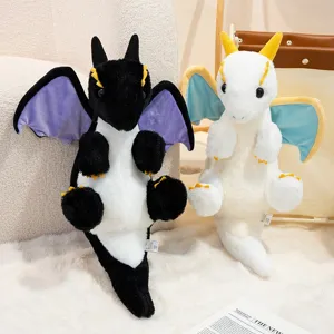 Cute cartoon fantasy dragon plush toy, soft stuffed animal doll for kids comfort and companion.