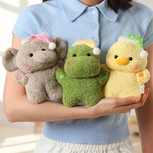 Lindos animales de peluche suaves elefante dinosaurio pato muñecas para niños compañía