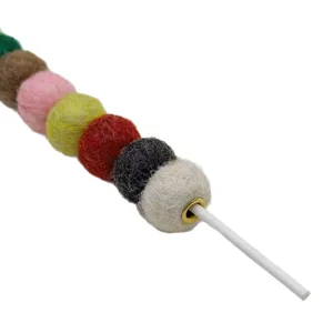 Colorful felt ball beads charm handmade DIY craft accessories for phone chain strap decor.