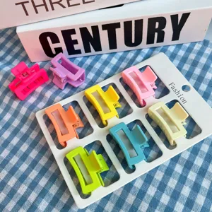 Set di piccoli mollette per capelli colorate opache quadrate accessori per styling quotidiano