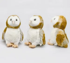 Cute realistic barn owl plush toy, soft stuffed bird doll, perfect children comfort gift.