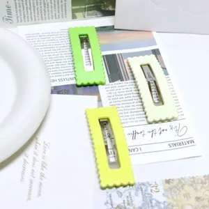 Korean style ins candy color matte rectangle hair clips cute children hairpin sweet hair accessories