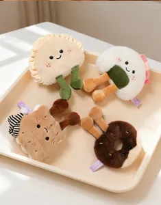Set di magneti da frigo in peluche di cibo creativo, simpatico peluche biscotto ciambella.