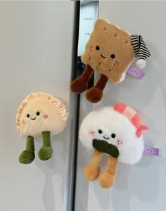 Simpatici magneti da frigorifero in morbido peluche, bambole di cibo per la decorazione.