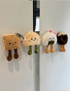 Set di magneti per frigorifero in peluche cibo carino, biscotto gnocchi sushi ciambella decoro.