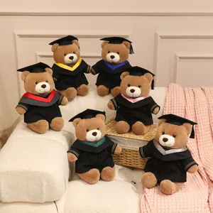 Tekening Dokter Beer Pluche Speelgoed Afstudeerhoed Bachelor Teddybeer Pop Kinderen Comfort Speelgoed Afstudeergeschenk