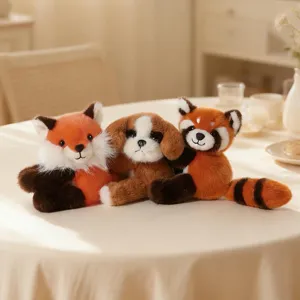 Cute Magnetic Small Animal Plush Toy Stuffed Doll Cute Lion Panda Puppy Fox Red Panda Doll Home Decor Kids Toy