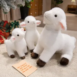Lindo conjunto de peluche de oveja blanca de simulación, muñecos de cordero realistas para niños y decoración.