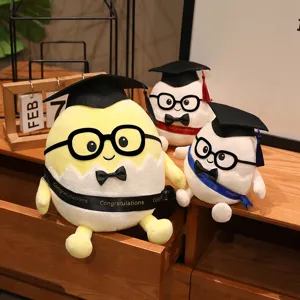 Gekochtes Ei Plüschtier Kuscheltier Doktor Mütze Abschluss Geschenk Kinder Spielzeug