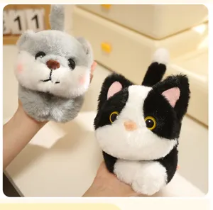 Cute magnetic plush cat toys set, soft stuffed animal dolls for home decor and kids gifts.