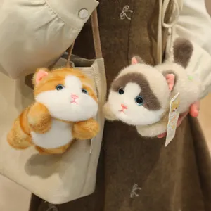 Simpatico gatto peluche ciondolo giocattolo soffice gattino bambola borsa portachiavi ragazza.