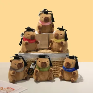 Simpatico Portachiavi Peluche Capybara Dottore Adorabile Ciondolo Borsa Animale Morbido Tocco Laurea Per Cerimonia Di Laurea Regalo Amico
