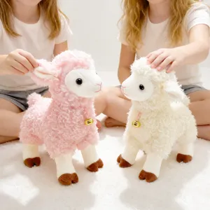 Cute plush sheep toy with bell soft stuffed animal doll for kids birthday gift plushie