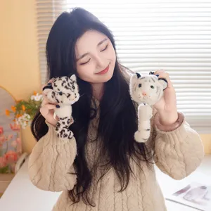 Cute cartoon tiger plush keychain pull string pendant soft toy cute bag accessory 1pc