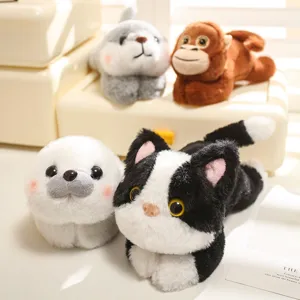 Cute Cartoon Plush Fridge Magnet Animal Shape Soft Stuff Toy With Internal Magnet Creative Slap-on Bracelet Home Car Decor Companion Gift
