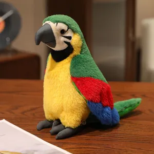 Colorful plush parrot toy, soft stuffed macaw doll, lovely animal gift for kids.