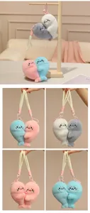 Cute magnetic seal plush toy keychain for cute girls bag accessory and lovely couple gift.