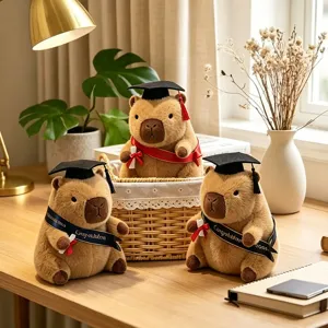 Cute graduation capybara plush toy stuffed animal cute doll graduation gift desk decor home