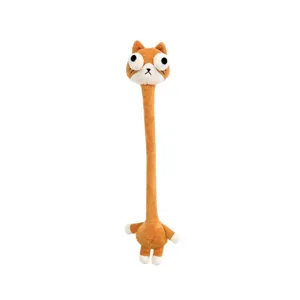 Divertente gatto con collo lungo peluche morbido carino bambola stoffa cuscino regalo