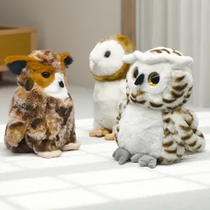 Cute simulated owl plush toys set, soft stuffed animal dolls for kids comforting companion gifts.