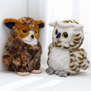 Cartoon simulation owl plush toy set, cute stuffed animals for kids and room decor.