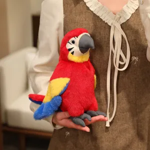 Colorful plush parrot toy cartoon macaw stuffed animal cute soft bird doll for kids