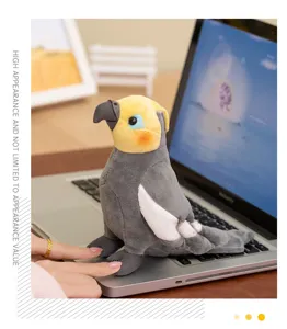 Bonito peluche de cacatúa loro gris animal de peluche muñeca suave para regalo de niños.