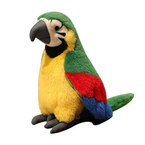 Cartoon simulation parrot plush toy colorful macaw bird doll for kids soothing gift.