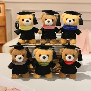 Süßer Abschluss Bär Plüschanhänger Spielzeug Mini Stofftier Bär Mit Doktorhut Und Talar Tasche Schlüsselanhänger Abschlussgeschenk Für Damen Kinder