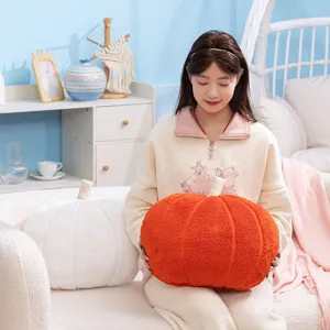 Lindo cojín de felpa de calabaza, juguete suave para decoración del hogar y sofá.