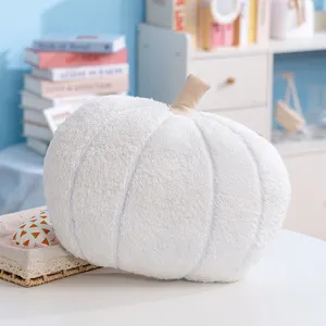 Almohada de peluche de calabaza blanca, juguete suave y cojín para el hogar, linda muñeca para niños.