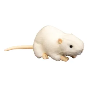 Cute simulation white mouse plush toy soft stuffed animal doll for kids soothing companion gift