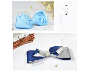 Vue détaillée du ruban nœud en coton polyester double face, idéal pour l'emballage et les loisirs.