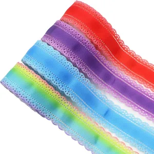 Nastro grosgrain sfumato da 30mm con bordo in pizzo per fiocchi e accessori fai da te.