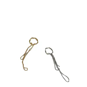 Elegantes unregelmäßiges Metall Doppelketten Ohrkappe und Ring Set minimalistisches Design.