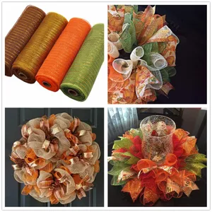 4 Rollen 26cm Dekoratives Netzband Set für DIY Kränze Geschenke Weihnachtsdeko Basteln