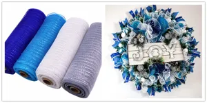 4 Rollen 26cm Deko-Netzband Set für DIY Weihnachtskränze und festliche Geschenke Verpackung