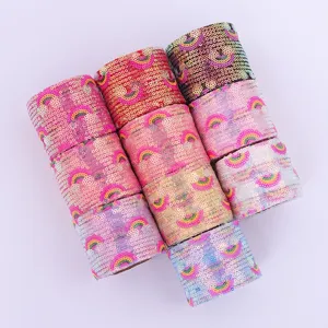 Rainbow Sequined Mesh Tulle Ribbon Embroidered Cloud Pattern Trim For DIY Crafts Wedding Party Home Accent Garment Accessories Decoration
