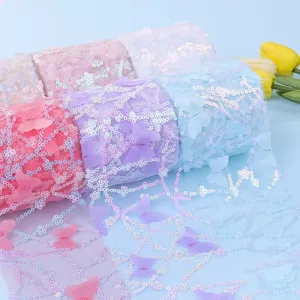 Nastro in tulle con paillettes a farfalla per decorazione festa matrimonio fai da te