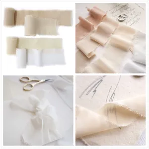 Handgemachte ausgefranste Chiffonband für Hochzeitsdekoration Geschenkverpackung Blumenstrauß.