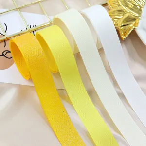 Glitter grosgrain ribbon colorful sparkle fabric trim for DIY bows gift wrapping and crafts