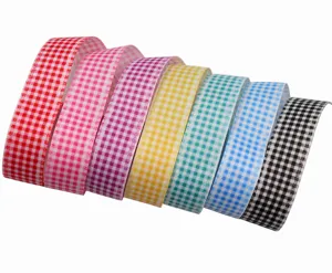 Nastro a quadri colorato da 25 mm per progetti fai da te, confezioni regalo e cucito.