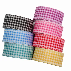 Nastri a quadretti colorati fai da te rotoli 25mm accessori per cucito e artigianato.